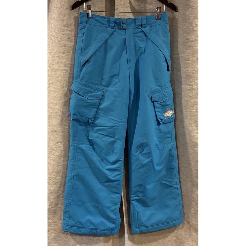 Y2K Sims Snow Pants Boys XL‎ Blue Nylon Polyester Embroidered Snowboard Ski